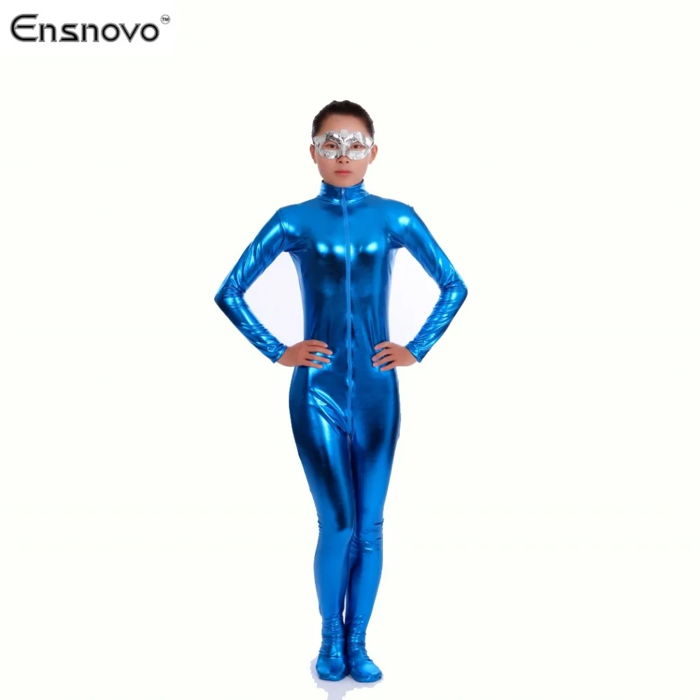 blue spandex jumpsuit