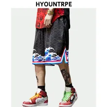 Мужские туфли в китайском стиле с принтом спортивные эластичные повседневные брюки талия спортивная одежда для бега новинка моды летнего сезона, высокая уличная свободные шорты