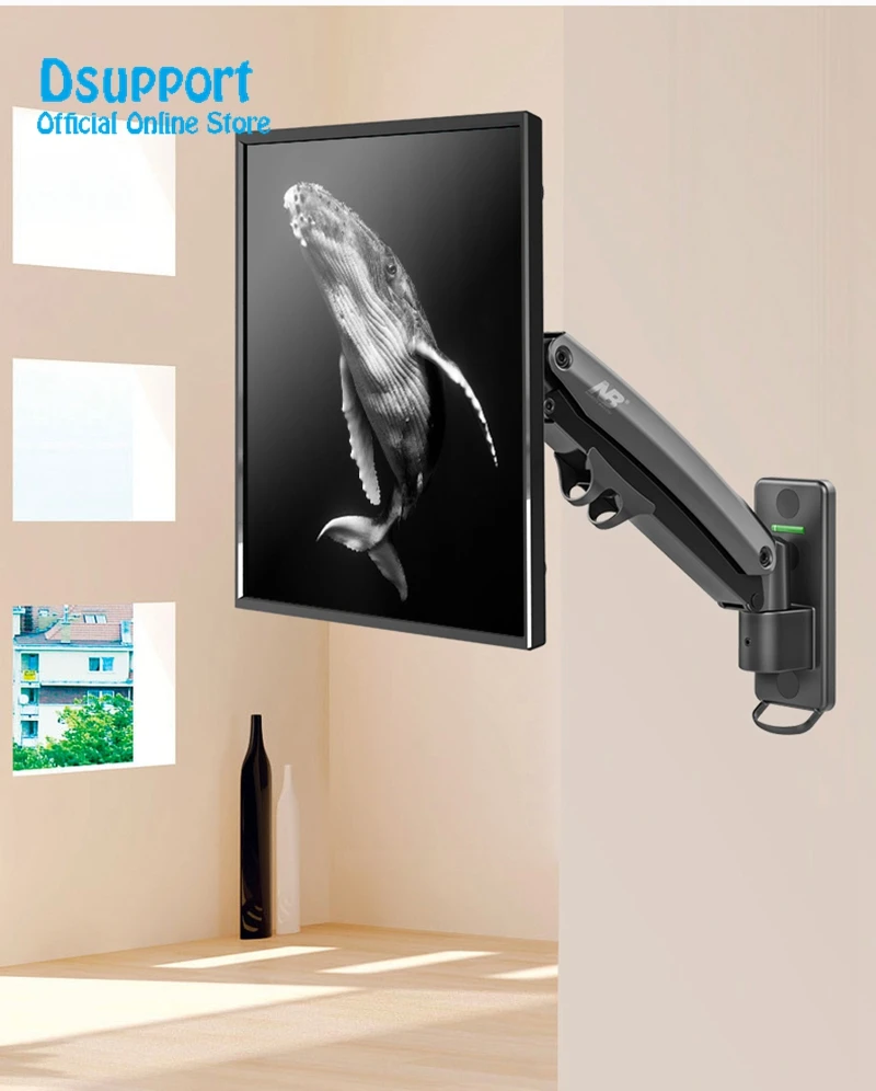 

New NB F425 Aluminum Full Motion 27-45 inch TV Wall Mount Bracket Gas Spring Arm Load 3-13kgs Max.VESA 200x200mm