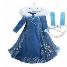 Платье для девочек; платье королевы Эльзы; костюм Снежной королевы Анны; праздничные платья для девочек; детская одежда