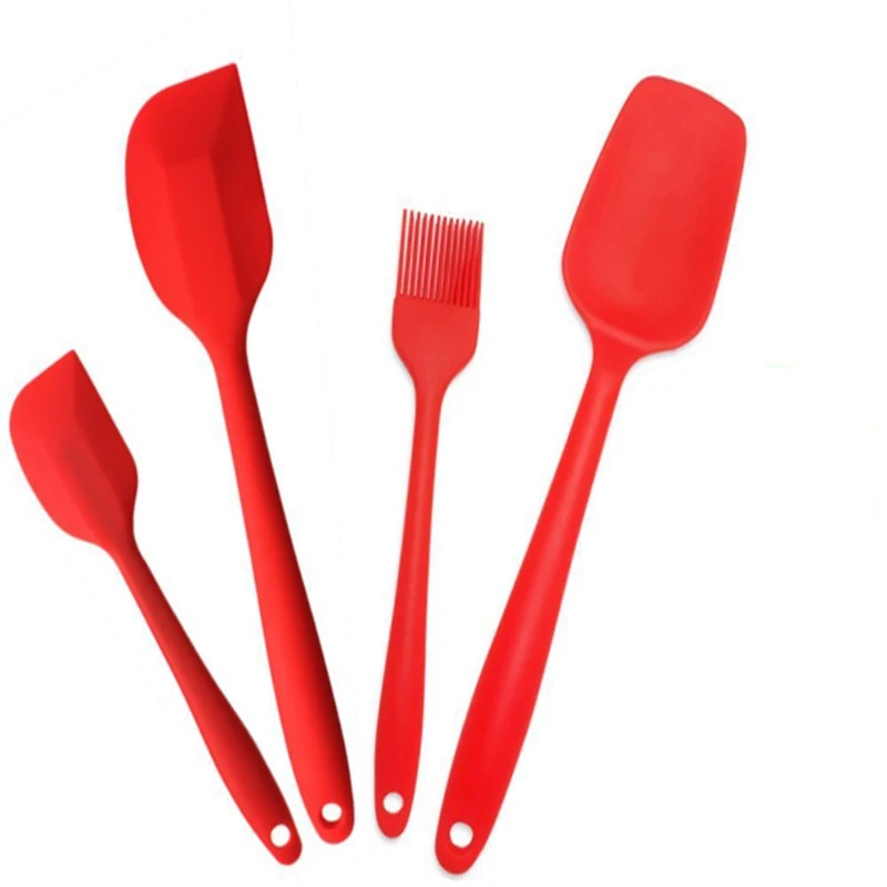 4pcs Red 10 шт., 5 шт., набор силиконовых кухонных принадлежностей, наборы кухонной посуды, принадлежности для выпечки, термостойкие кухонные принадлежности, набор кухонной посуды 224 - Цвет: 4pcs Red