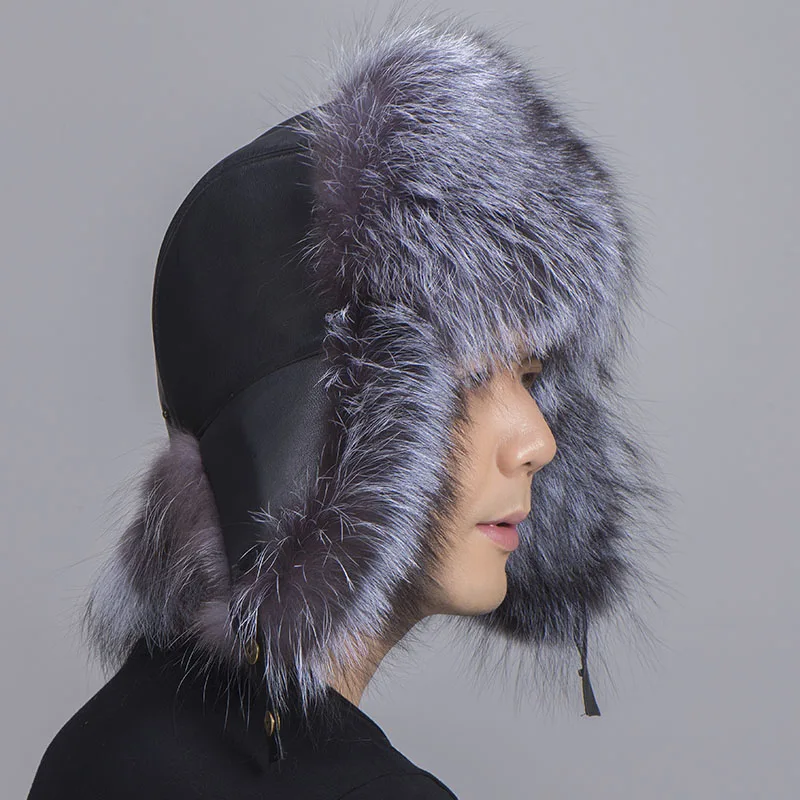 big fur hat silver fox fur 1