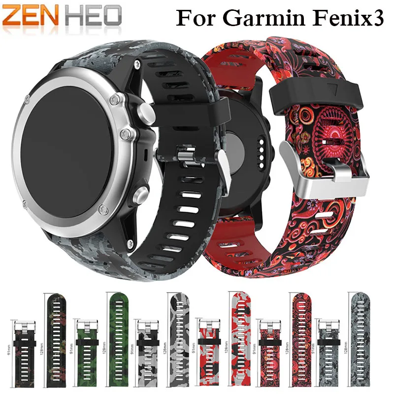 

ZENHEO 26mm Width Watch Band for Garmin Fenix 3/Fenix 5X Strap Band Outdoor Sport Silicone Watchband for Garmin Fenix 3 Band