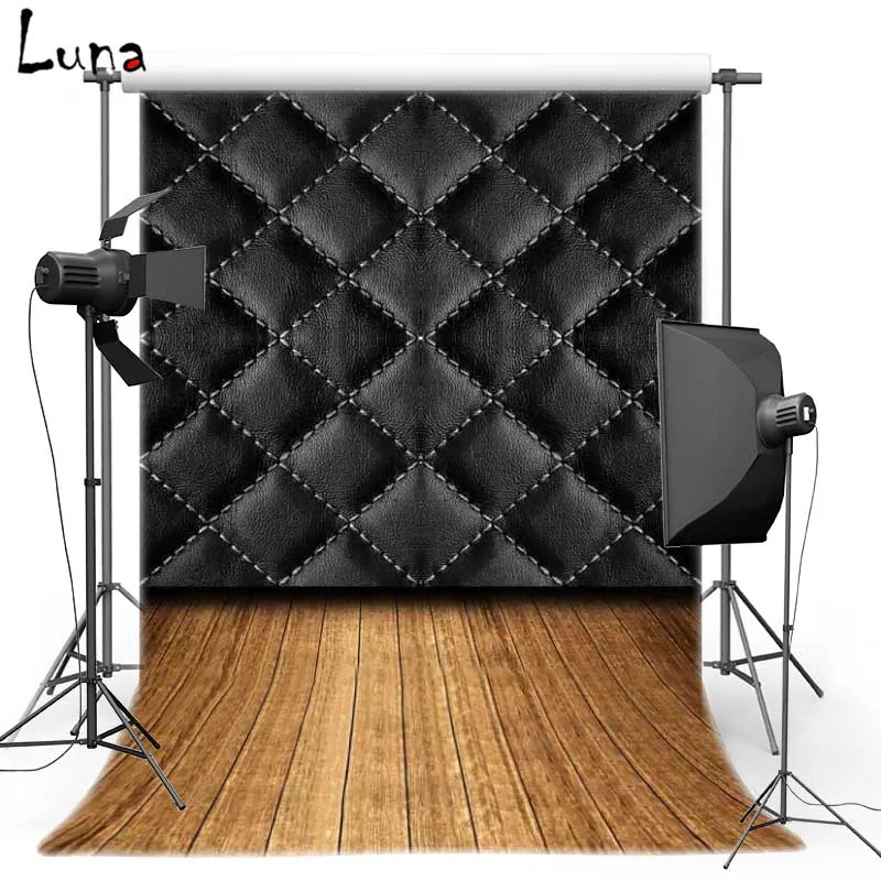 

Vinyl Photography Background Two in one Backdrops Baroque bed headboard tufted Wooden Floor For Wedding for photo studio