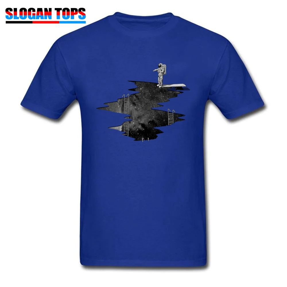 cosie T Shirts Prevailing Round Neck Space Diving All Cotton Adult T Shirt Custom Short Sleeve Tee-Shirt Top Quality Space Diving blue