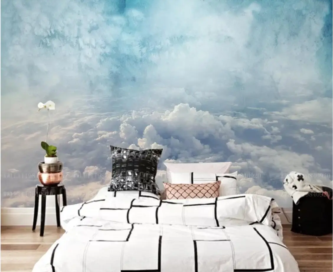 

Colorful Blue Sky Photo Wall Paper Roll 3D Canvas Wallpaper for Living Room TV Background Art Wall Mural Papel De Parede