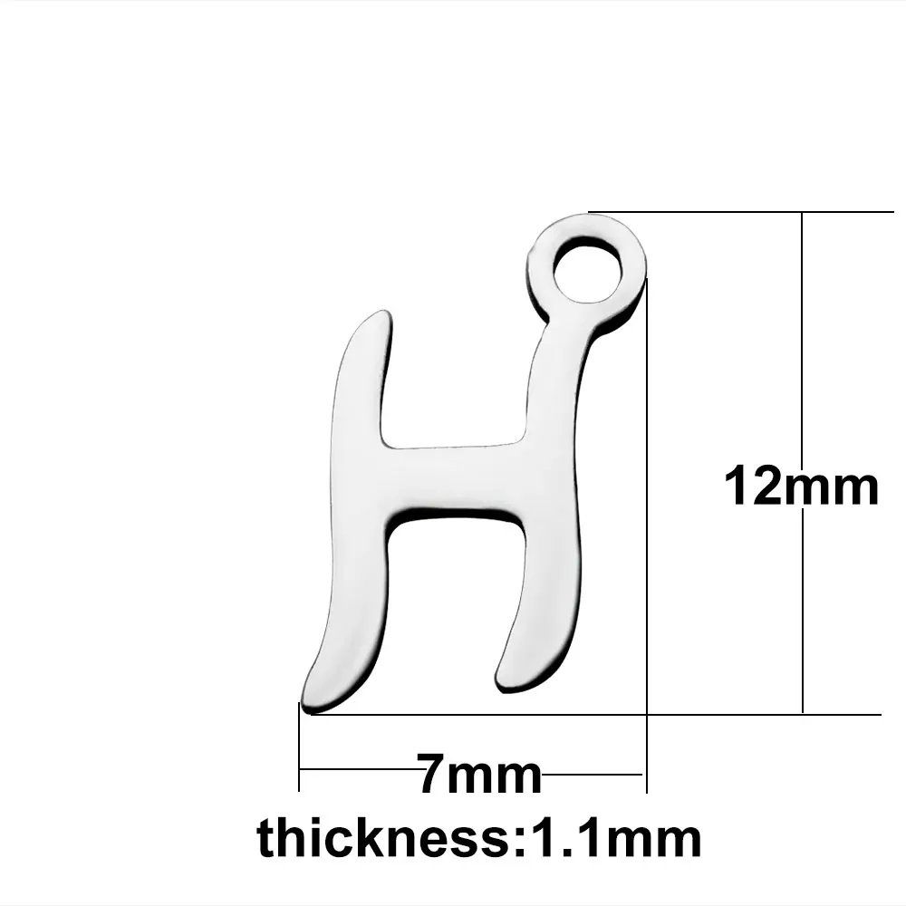 Полированные оригинальные подвески из нержавеющей стали 26 букв английского алфавита для женщин и мужчин DIY Изготовление ювелирных изделий 10 шт./лот Новинка - Окраска металла: H