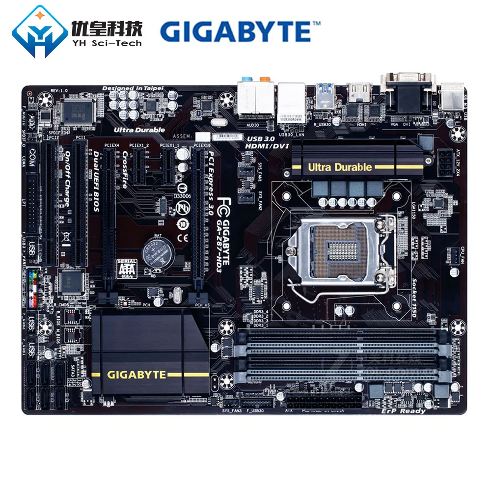 Gigabyte GA-Z87-HD3 Intel Z87 оригинальная настольная материнская плата LGA 1150 Core i7/i5/i3/Pentium/Celeron