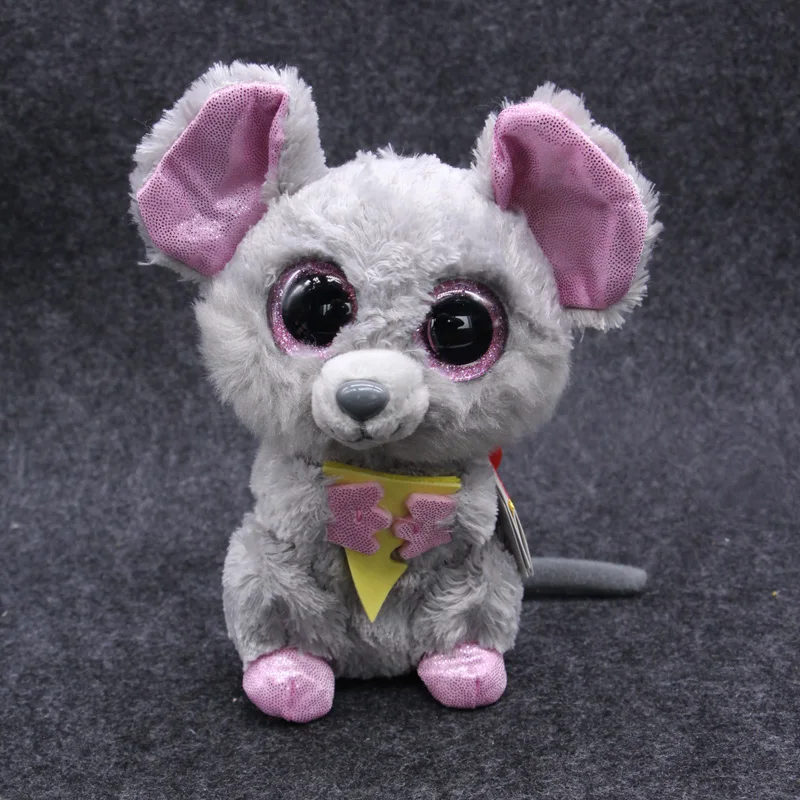 

Ty Beanie Boos Big Eyes 6" Plush Lovely Mouse Cheese Animal Toys
