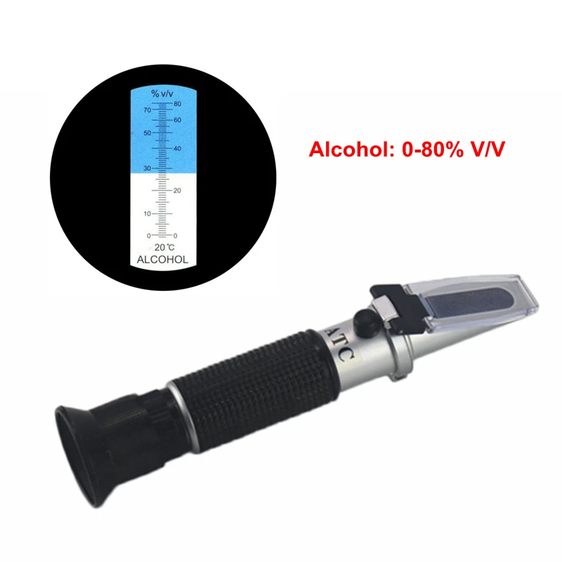 KETOTEK Handheld Alcohol Refractometer 0 80 ATC Spirits Tester