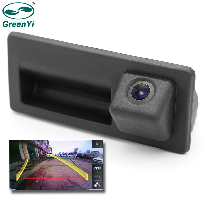 

GreenYi RCD330 Car Trunk Handle Rear view Camera For VW Passat Polo Golf Tiguan Jetta MIB Support Steering Wheel Trajectory Line