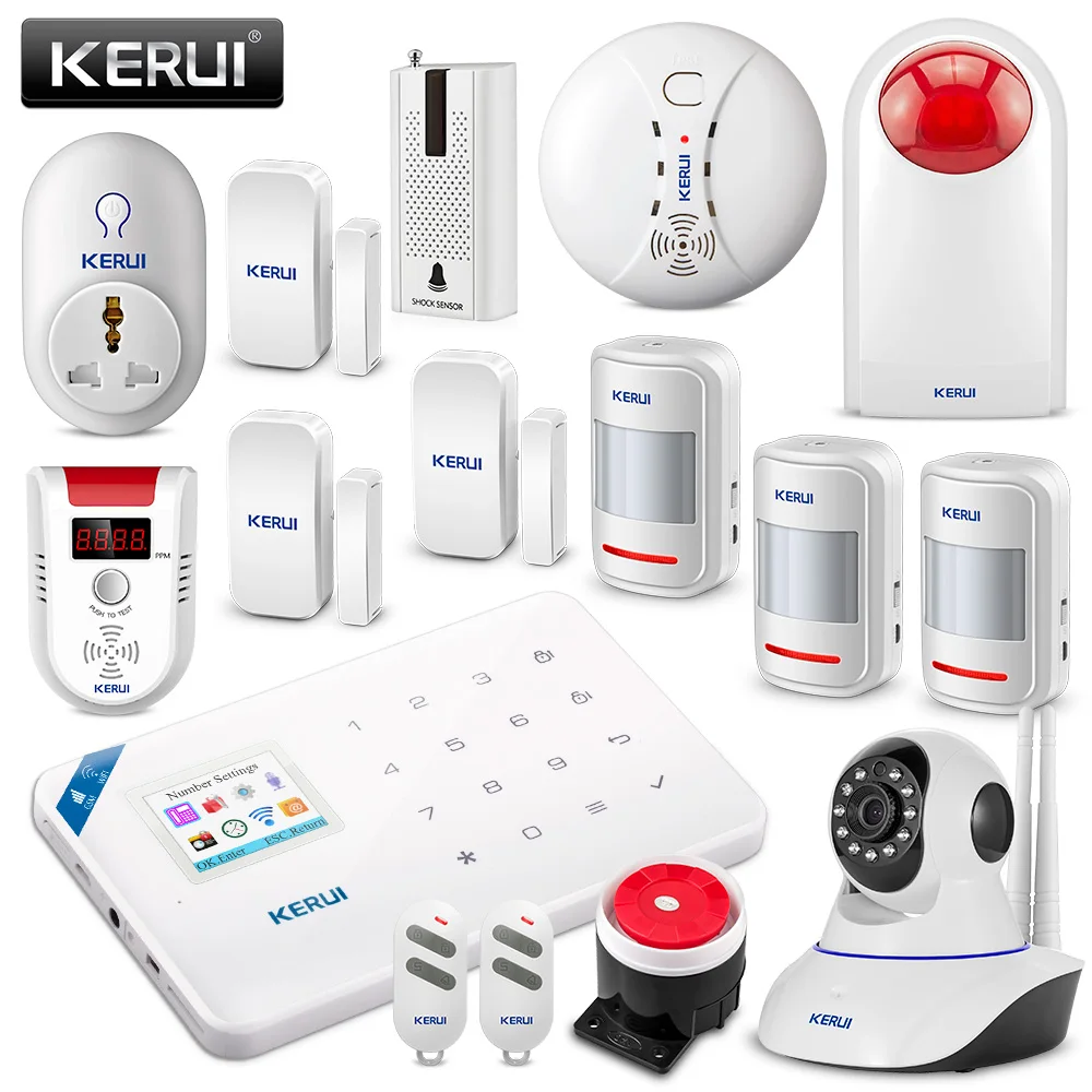 KERUI WIFI GSM Burglar Security Alarm System APP Control Home PIR Motion Fire Protection Waterproof Siren