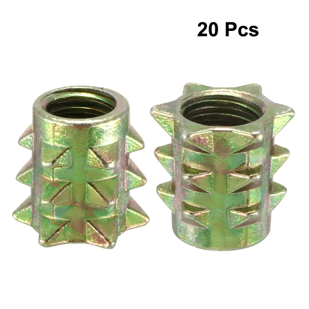 

Uxcell 20pcs M4x10 M5x10 M6x10 Wood Insert E-Nut Screws Furniture Fittings Nuts Threaded Insert Zinc Alloy Bronze Tone