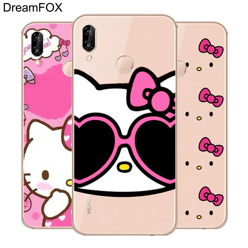 

DREAMFOX N051 Hello Kitty Soft TPU Silicone Cover For Huawei Honor 6A 6C 7X 9 10 P20 P30 Lite Pro P Smart Case