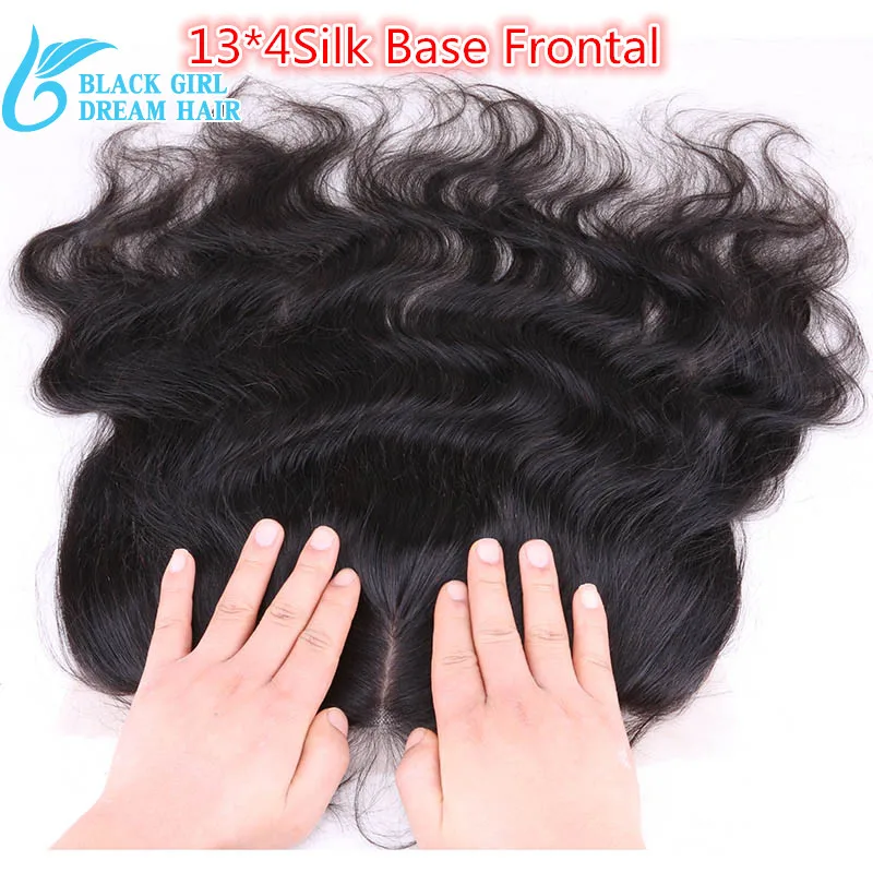

13"*4" Ear To Ear Silk Base Frontal Closure With Hidden Knots Body Wave Virgin Peruvian Full lace Frontal Closure With Baby Hair