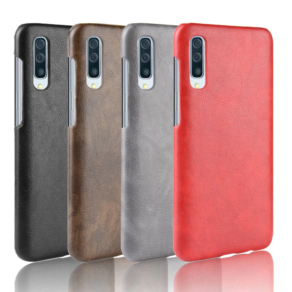 

For Samsung Galaxy A50 Case Litchi Skin Pattern PU Leather and PC Book Cover For Samsung A50 A 50 SM-A505F A505F Phone Case