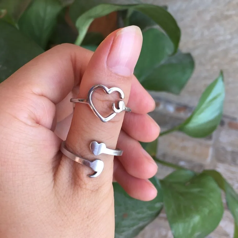 Semicolon Ring Semi colon Ring Suicide Depression Awareness Pause Ring Heart Girl Inspiration Jewelry Stainless steel YP0046