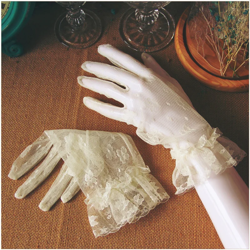cream lace gloves