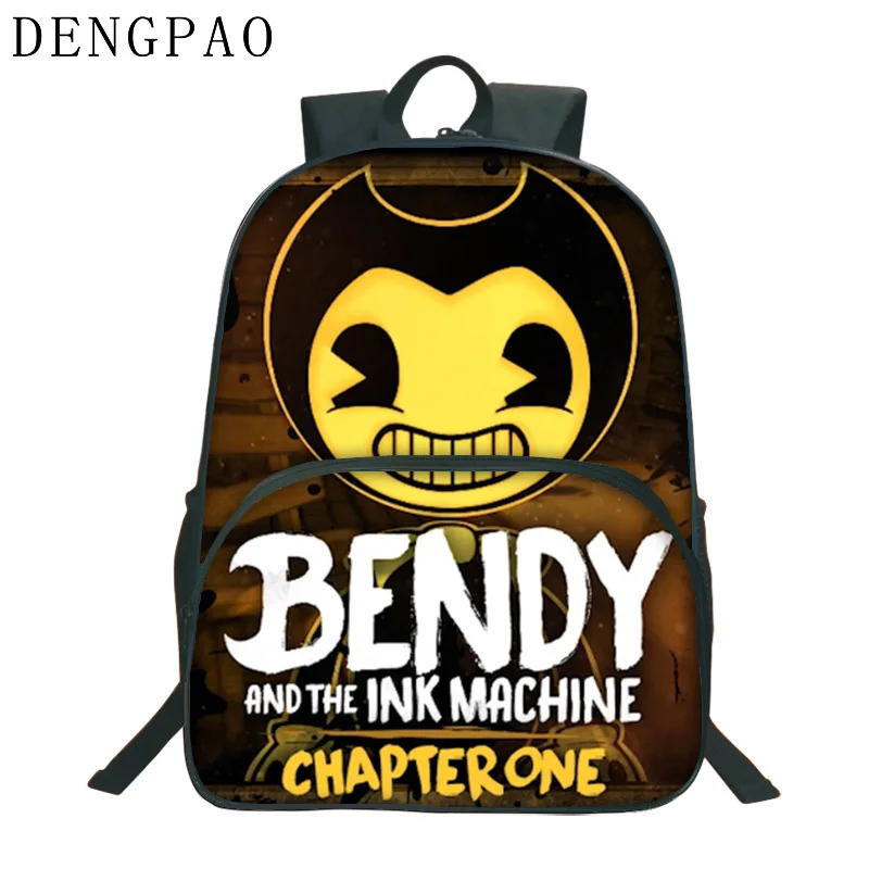 

DENGPAO bendy and the ink machine Anime backpack kids school bags for girls boys teens fashion cute book bagchild anti-theft bag