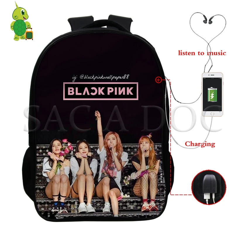 Корейские рюкзаки Kpop Blackpink Kill This рюкзак для женщин и мужчин USB зарядка для ноутбука сумка Jisoo/Дженни школьные и дорожные сумки