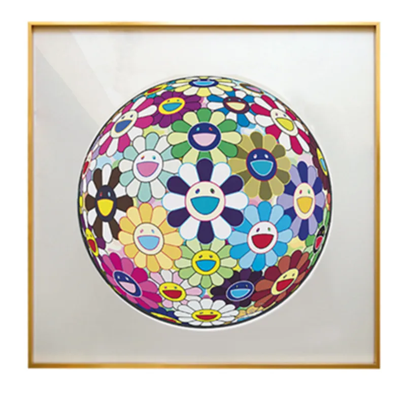 

Modern Abstraction Sun Flower Pop Round Decor Painting Porch Mural Stairway Corridor Living Room Decor M1131