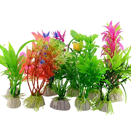 

10 Pcs Plastic Artificial Grass Aquarium Simulation Plant Fish Tank Ornaments