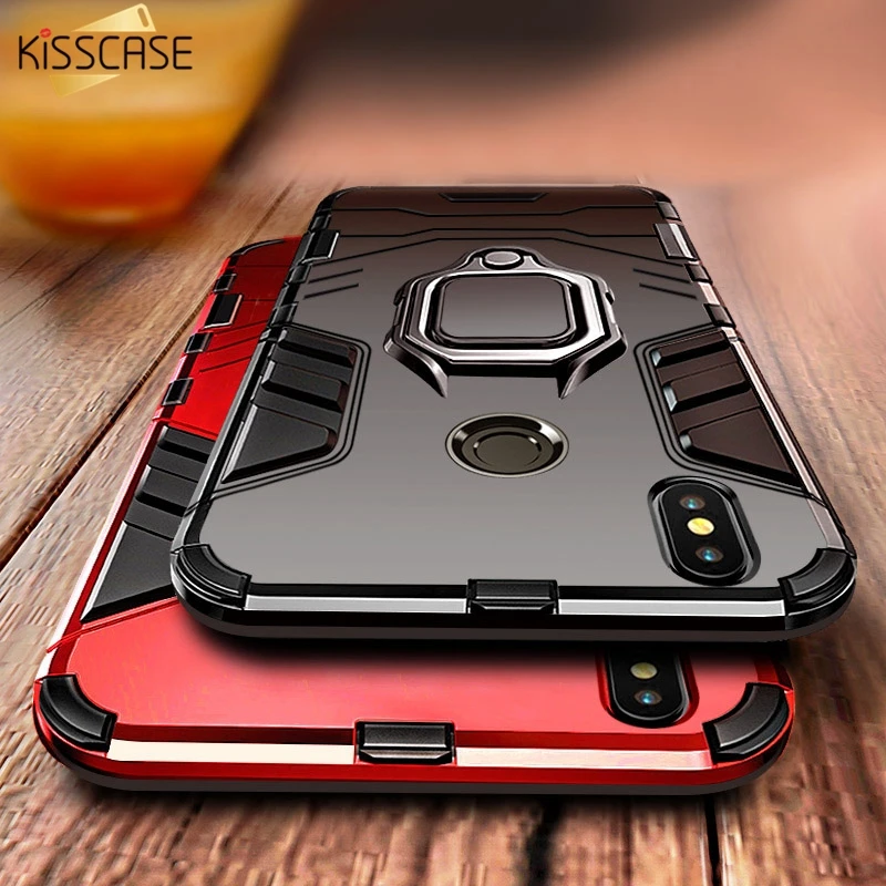 KISSCASE противоударный чехол для телефона Xiaomi Mi 8 SE A2 A1 pocophone F1 с держателем-кольцом