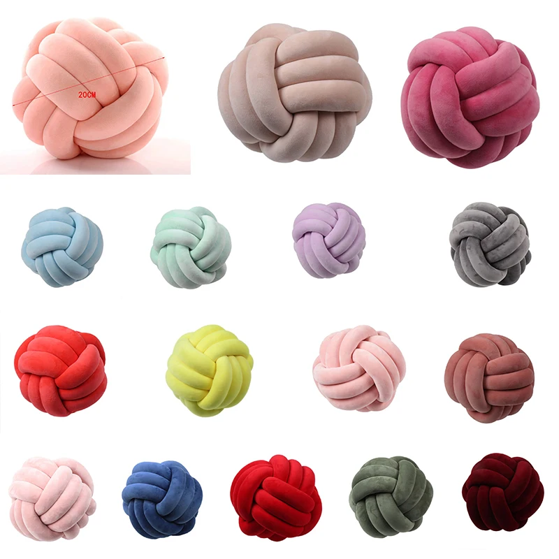 Soft Knot Ball Cushions Bed Stuffed Pillow Home Decor Cushion Ball Plush Throw Knotted Pillow