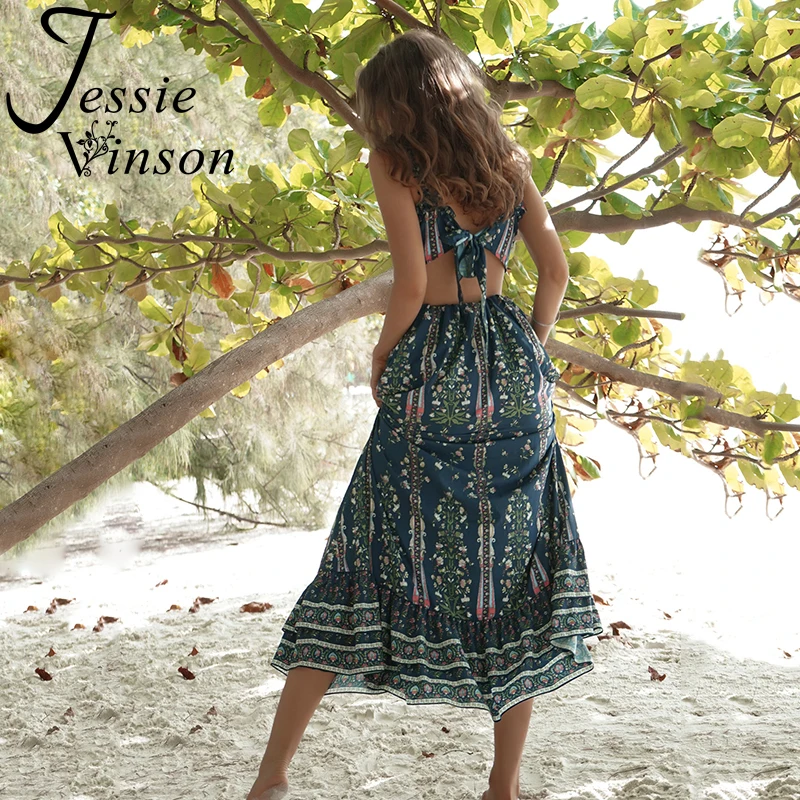 Женский комплект из топа и юбки Jessie Vinson синий двух предметов: укороченный топ с