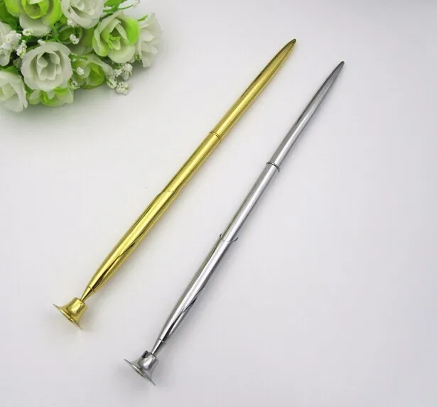 Металлический стол ручка держатель ручка для рекламных подарок имеют золотые и серебряные цвета на выбор