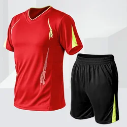 Morning run outdoor casual short sleeve five-point shorts fitness stretch quick-drying fat sports two-piece set free shipping Morning run outdoor casual short sleeve five-point shorts fitness stretch quick-drying fat sports two-piece set free shipping