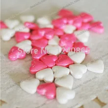 Сердце Jumbo разбрызгивает кекс, конфеты разбрызгивает, 30 г, жемчужно-белое и розовое сердце, съедобное украшение для свадебного торта, DIY Инструменты для торта