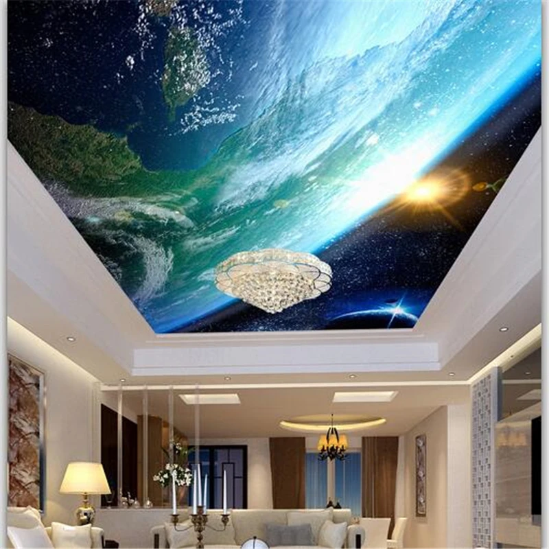 

beibehang Custom Photo Wallpapers European 3D Frescoes Fantasy Star Planet Zenith wall paper Ceiling Design papel de parede 3d