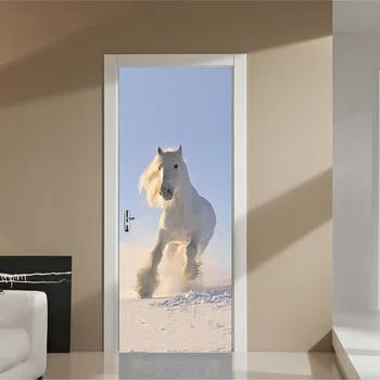 

Amazing running horse door wall sticker self-adhesive wall picture for living room home decoration wall poster
