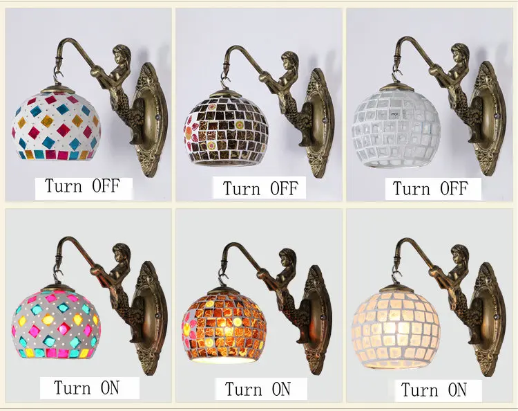 Artpad украшения в средиземноморском стиле турецкие мозаичные светильники ручной работы витражные бра старинные настенные лампы для домашнего освещения