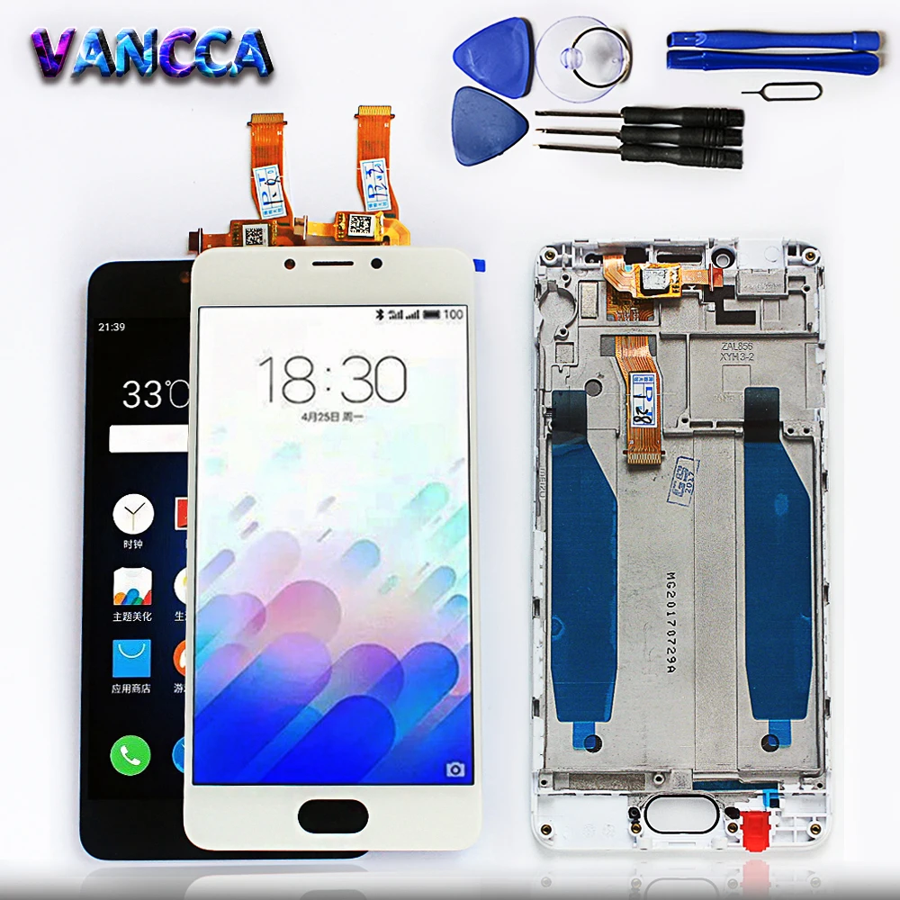 

100% Tested 5.0 inch lcd display For Meizu M5C For Meilan 5C Touch Screen Digitizer Assembly 1280*720 Frame with Free Tools