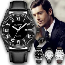 Montre homme,, мужские модные часы с кожаным ремешком, военные кварцевые наручные часы с датой, деловые часы, reloj hombre