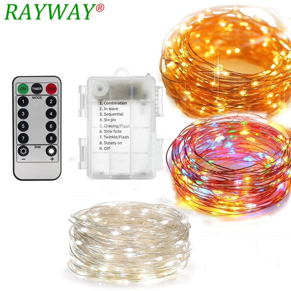 10M Waterproof Remote Control Fairy Lights Battery Operated LED Lights