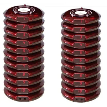 

Free shipping! Coaster paging system, customer service, 20 guest Pagers, wireless Queuing System receiver, take food pagers