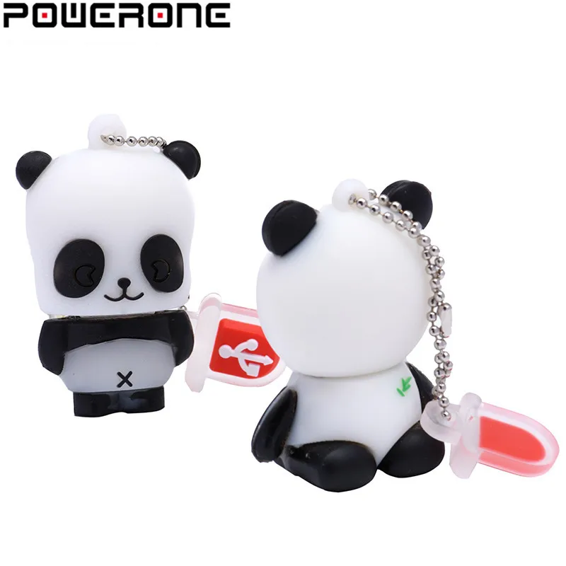 Usb флеш-накопитель POWERONE Panda с мультипликационным рисунком, флеш-накопитель с пандой, 4 ГБ, 8 ГБ, 16 ГБ, 32 ГБ, 64 ГБ