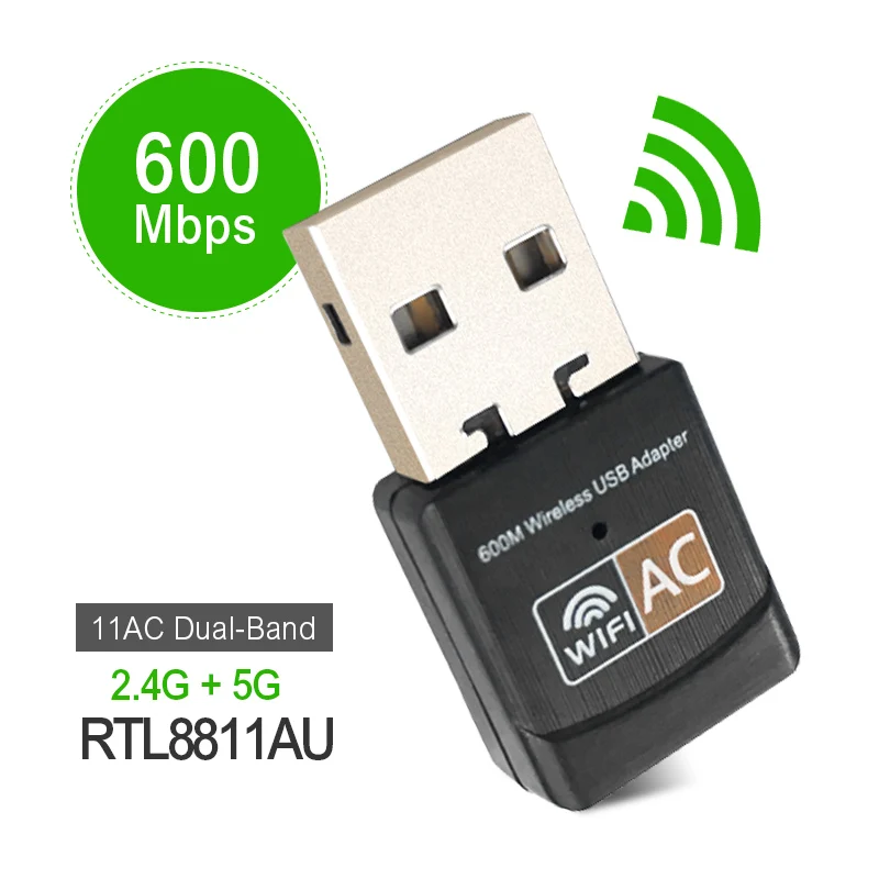USB Wi Fi адаптер AC600 600 Мбит/с 2 4 ГГц 5 ГГц|wifi usb adapter|network cardwireless wifi adapter |