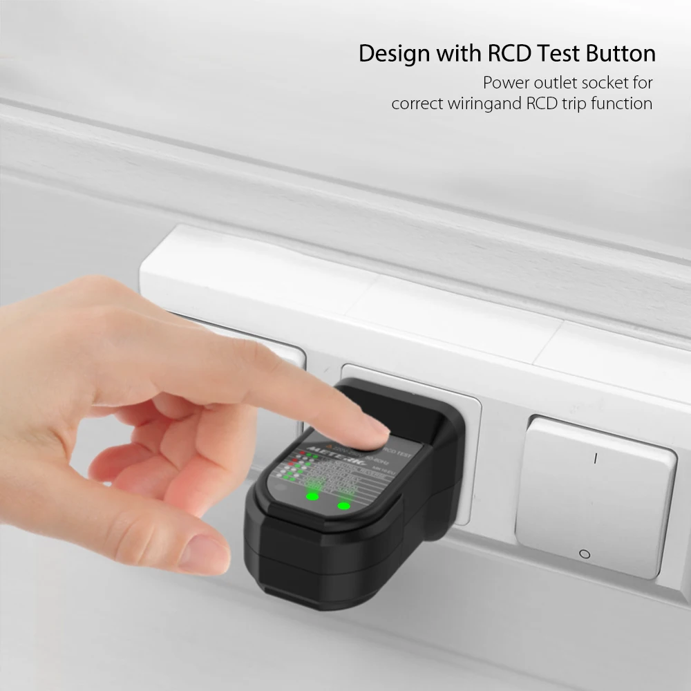 

A RCD Automatic Electric Socket Tester Neutral Live Earth Wire Tester Electric Circuit Polarity Detector WallPlug Breaker Finder