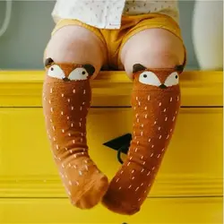 1 пара унисекс симпатичный милый мультяшный Fox Kids Детские Носки до колена для девочек и мальчиков детские носки для малышей животных мягкий