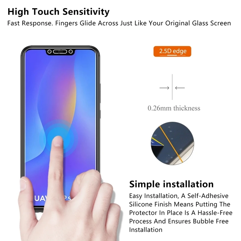 Screen Protector For Huawei P Smart Plus P10 P20 Lite Pro Tempered Glass Protective Film Honor 8X Max Mate 10 20 Lite Pro Glass-3