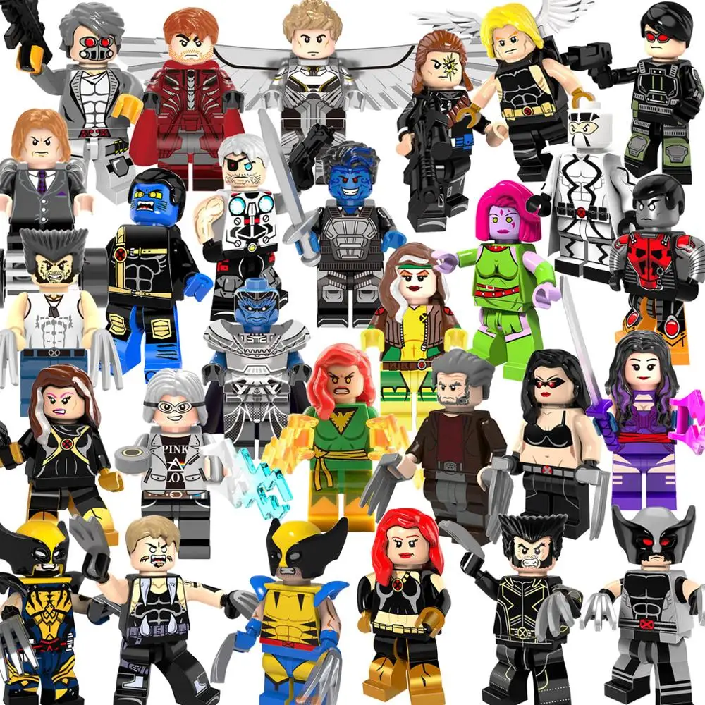 

Marvel Wolverine X-Men Origins Wo Action Movie Figures Deadpool Thanos Building Blocks Toys for Children
