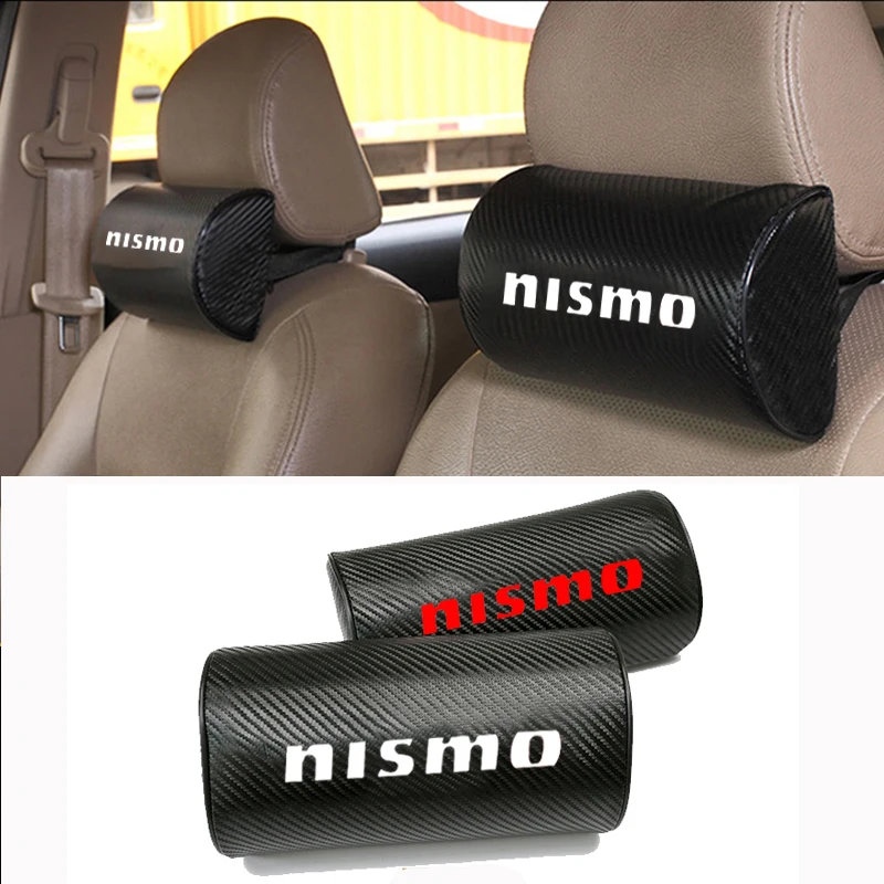 

For Nissan Qashqai Xtrail Kicks Micra Rogue 350Z 370Z Nismo Carbon Fiber Texture PU Leather Neck Head Rest Cushion Pillow