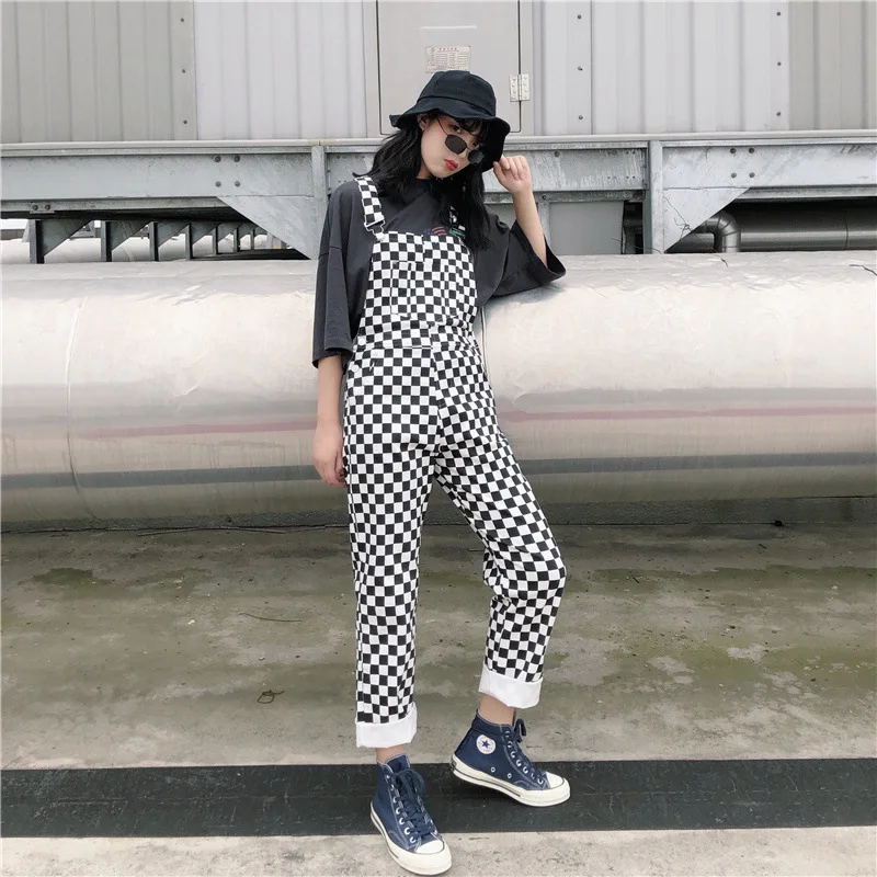 2019 Checker Plaid Overall Pocket Suspender Long Pants Plus Size Kpop Ulzzang Street Hiphop Checkerboard Plaid Trouser Long Pant 2019 Checker Plaid Overall Pocket Suspender Long Pants Plus Size Kpop Ulzzang Street Hiphop Checkerboard Plaid Trouser Long Pant