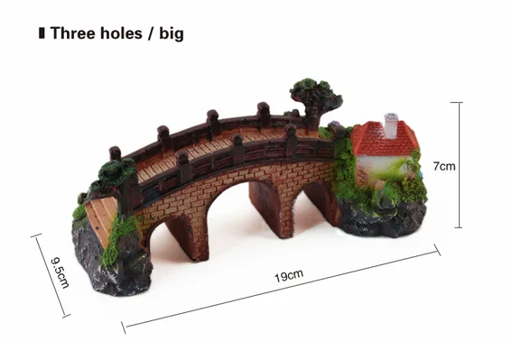 SUNSUN Коллекционные вещи смолы технологии Аквариум Декоративные мосты Моделирование смолы мост отверстие в форме мост аквариум украшения - Цвет: Three holes    big