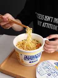 Керамическая чаша с крышкой надпись Ramen noodles лапша керамическая чаша фарфор рис рамен керамическая s суп большая чаша подглазурная краска