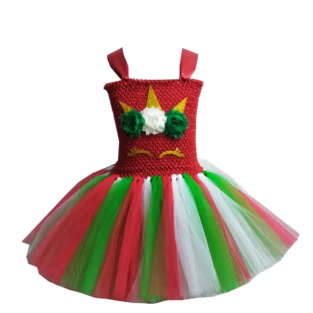 Buy Green Red Girls Tutu Dress Unicorn Party Dresses